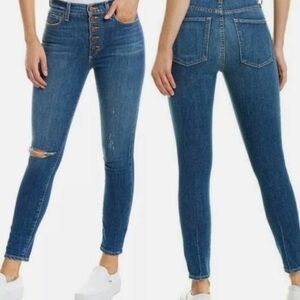 AO.LA Alice+Olivia Good High Rise Skinny Exposed Button Distressed Jeans Size 30